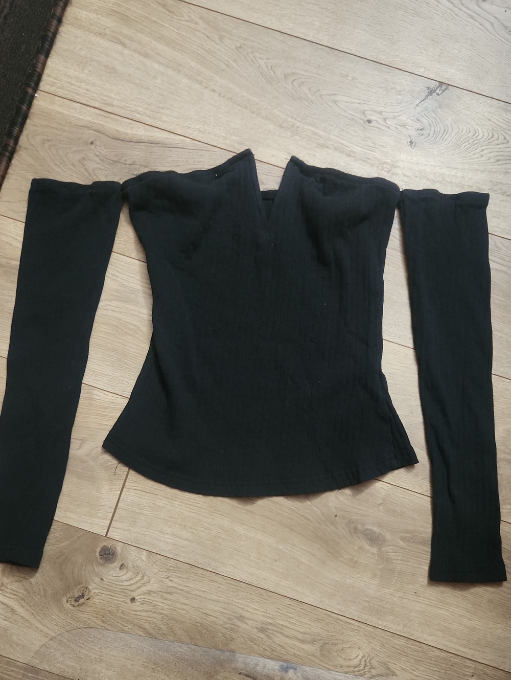 Shein Black Off-Shoulder Long Sleeve Women's Top